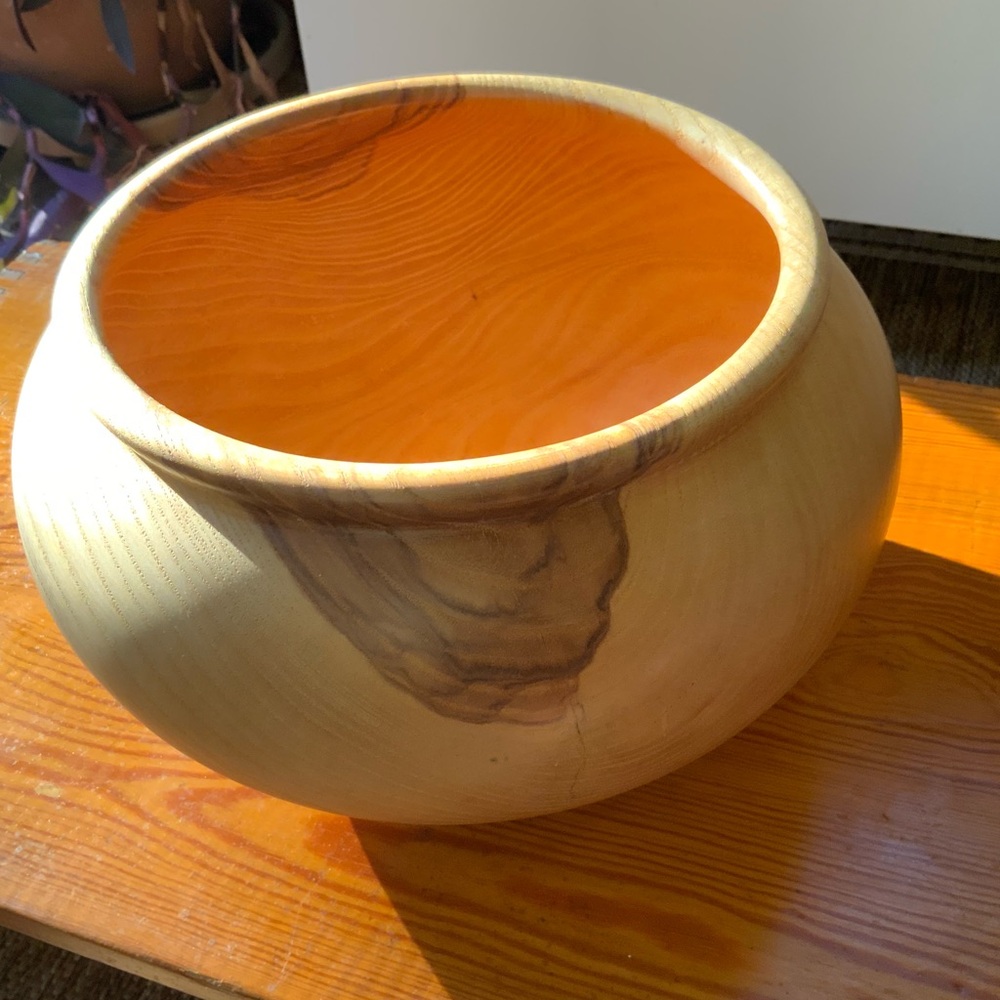 Handcrafted Wooden Bowl - Natural Light Yellow Beige
